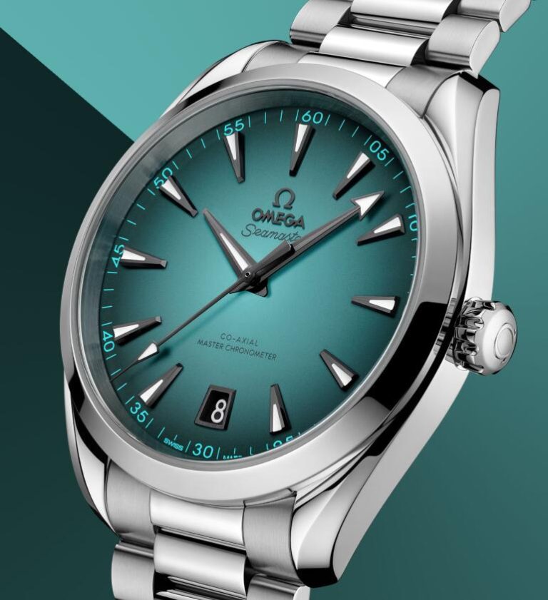 Omega Adds A Gradient Turquoise Option To The AAA UK Best Fake Omega Seamaster Aqua Terra 150m Collection Watches