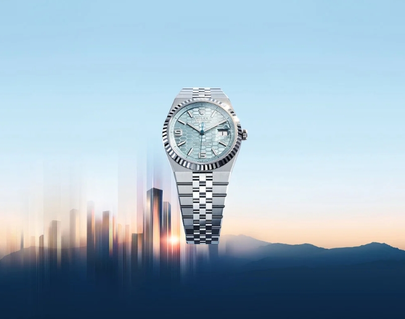 Rolex Land Dweller honeycomb dial and Flat Jubilee bracelet
